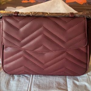 Beautiful burgundy crossbody quilted bag